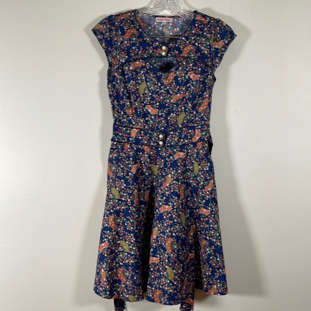 MODCLOTH TROLLIED DOLLY VINTAGE PRINT PINUP DRESS XS